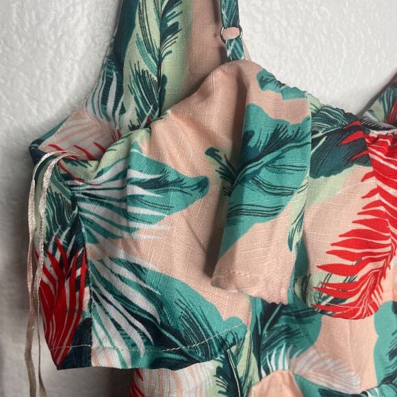Fashion Nova Womens Romper Size L Hawaiian Pattern Sleeveless V-Neck Casual - Picture 13 of 14